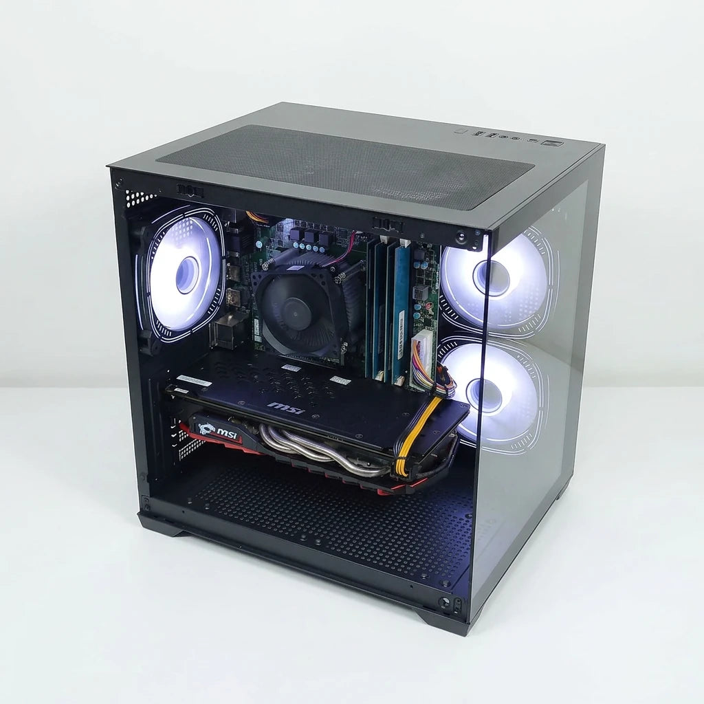 Calculator Gaming Xeon E3-1240 v3 (peste i7 4770), SSD 128GB + hard disk 500GB, 16GB DDR3, video MSI Radeon RX 480 GAMING X 4GB GDDR5 256-bit, Telecomanda RGB, WIFI, Bluetooth