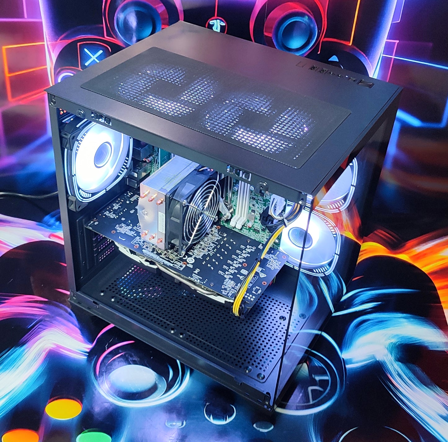 Calculator Gaming Xeon E5-2680 V4( PESTE i7 9700) , 16GB DDR4, SSD 240GB + 500GB HDD, video MSI Radeon RX 580 Armor OC 8GB GDDR5 256-bit, Telecomanda ARGB