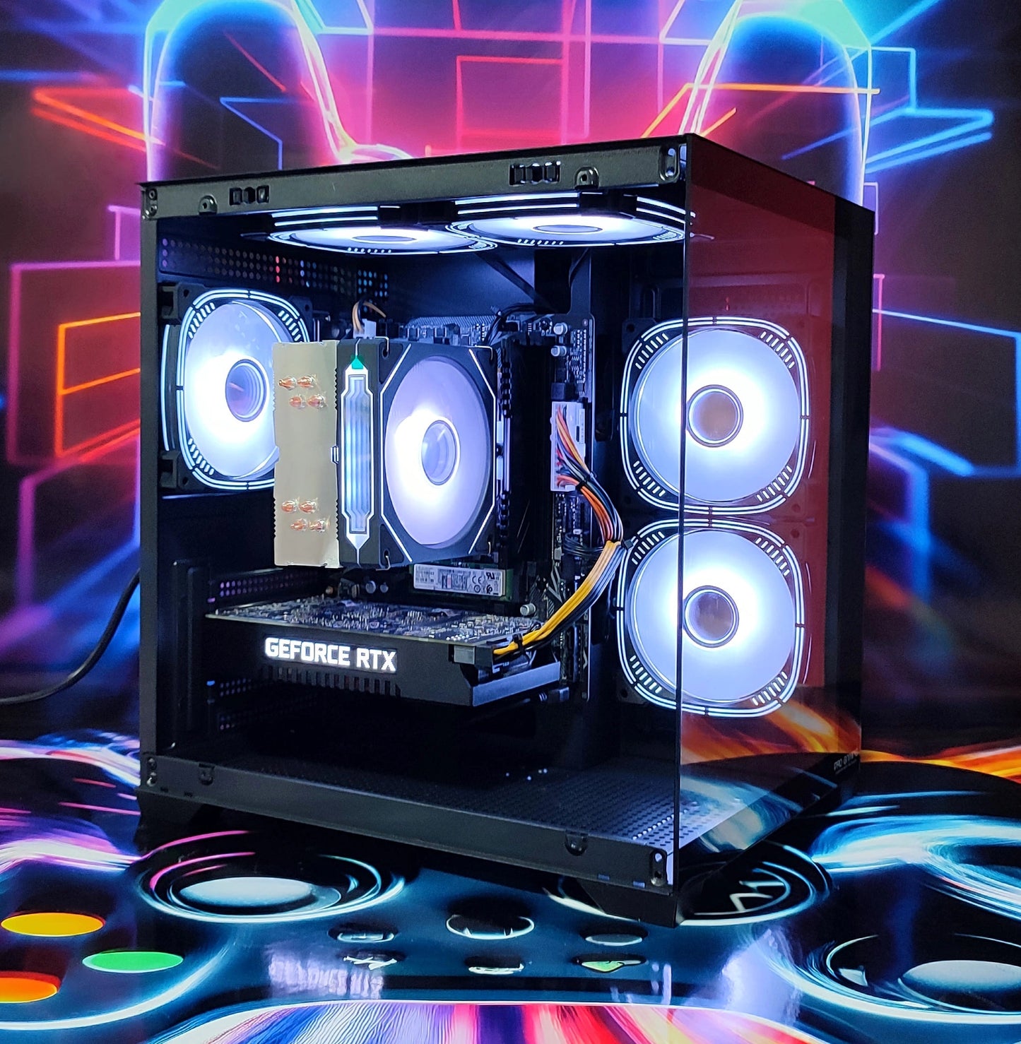 Calculator Gaming AMD Ryzen 5 5500, 16GB DDR4, NVME 512GB + 1TB HDD, video Nvidia GeForce RTX 2060 SUPER 8GB GDDR6 256-bit, Telecomanda ARGB