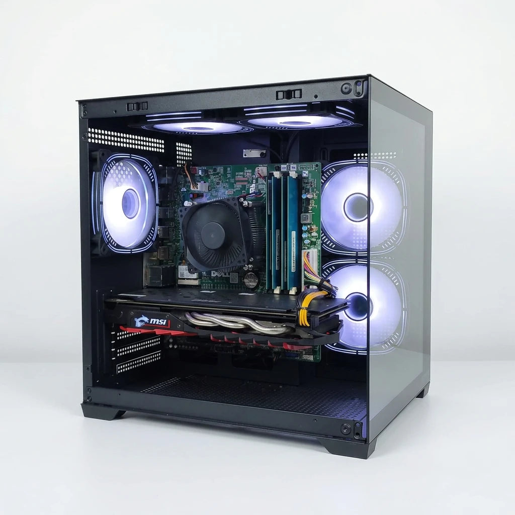 Calculator Gaming Xeon E3-1240 v3 (peste i7 4770), SSD 128GB + hard disk 500GB, 16GB DDR3, video MSI Radeon RX 480 GAMING X 4GB GDDR5 256-bit, Telecomanda RGB, WIFI, Bluetooth