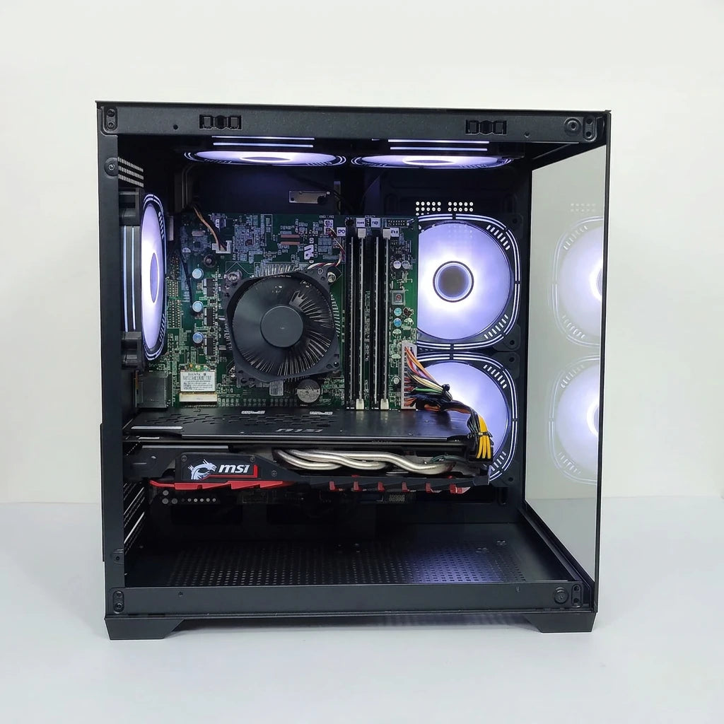 Calculator Gaming Xeon E3-1240 v3 (peste i7 4770), SSD 128GB + hard disk 500GB, 16GB DDR3, video MSI Radeon RX 480 GAMING X 4GB GDDR5 256-bit, Telecomanda RGB, WIFI, Bluetooth