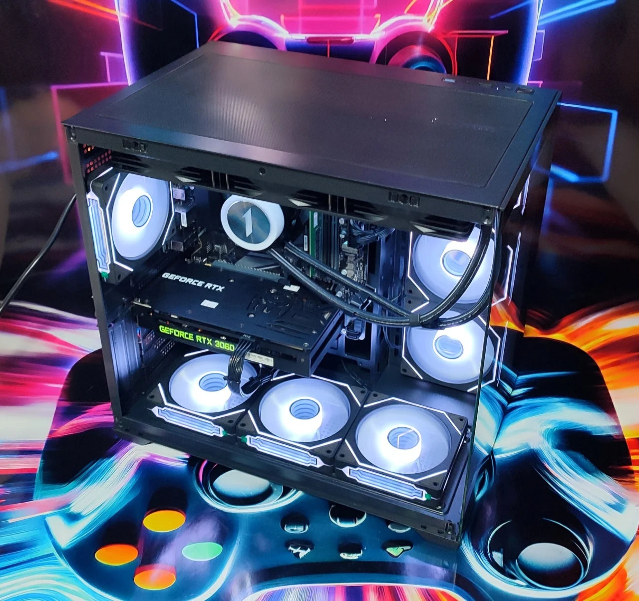 Calculator Gaming AMD Ryzen 7 3800X, 32GB DDR4, NVME 1TB, video Nvidia GeForce RTX 3060 12GB GDDR6 192-bit, Telecomanda ARGB