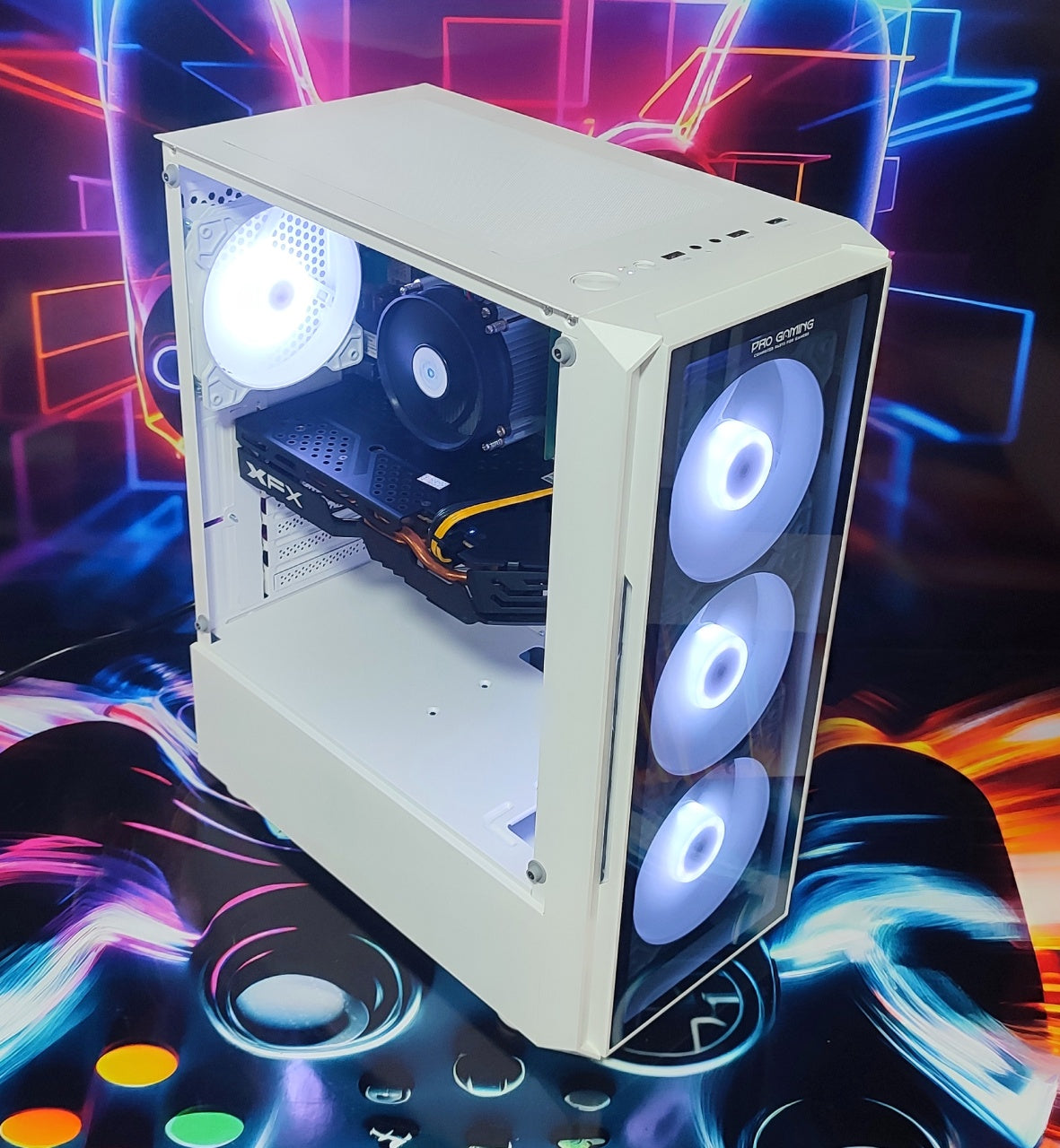 Calculator Gaming Intel Coffee Lake Core i5 8600, 16GB DDR4, SSD NVME 256GB + 500GB HDD, video XFX Radeon RX 580 GTS XXX Edition 8GB GDDR5 256-bit, telecomanda ARGB