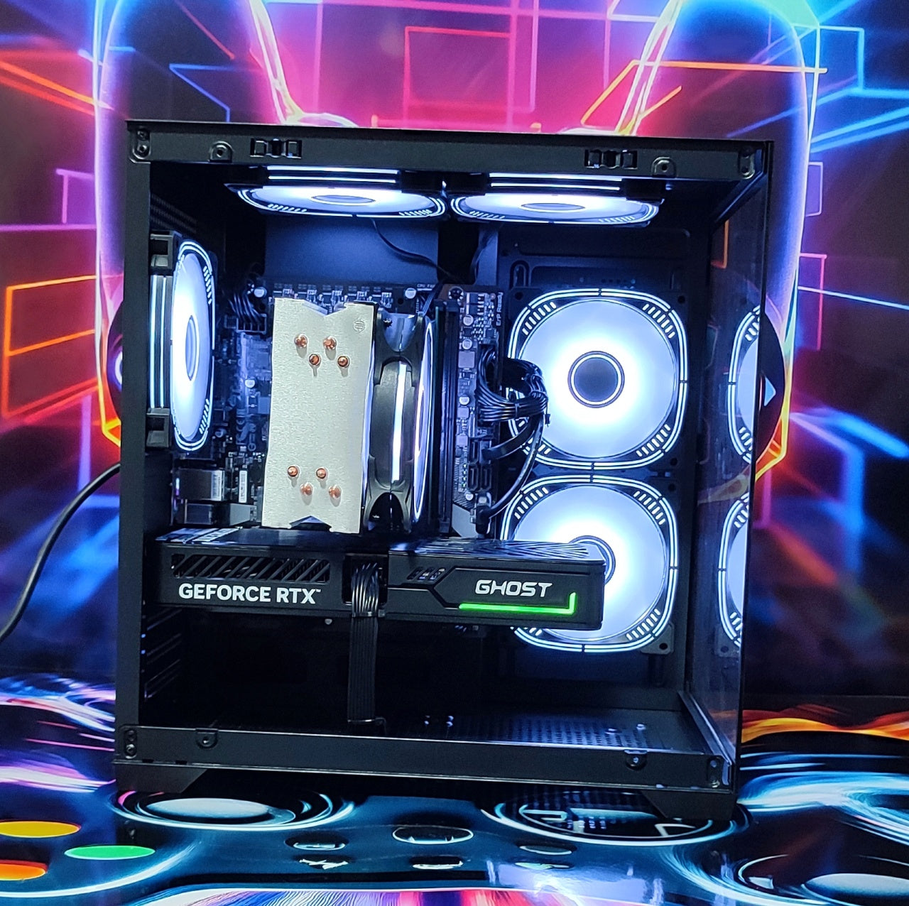 Calculator Gaming Intel Raptor Lake Refresh, Core i5 14400F, 32GB DDR4, NVME 512GB+ SSD 2TB, video Gainward GeForce RTX 5060 Ti Ghost 8GB GDDR7 128-bit DLSS 4.0, telecomanda ARGB