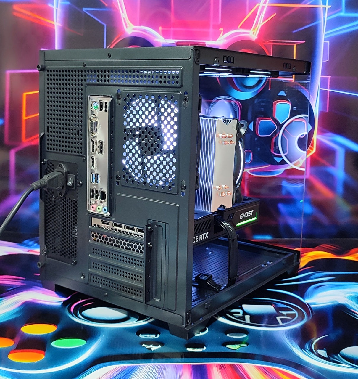 Calculator Gaming Intel Raptor Lake Refresh, Core i5 14400F, 32GB DDR4, NVME 512GB+ SSD 2TB, video Gainward GeForce RTX 5060 Ti Ghost 8GB GDDR7 128-bit DLSS 4.0, telecomanda ARGB