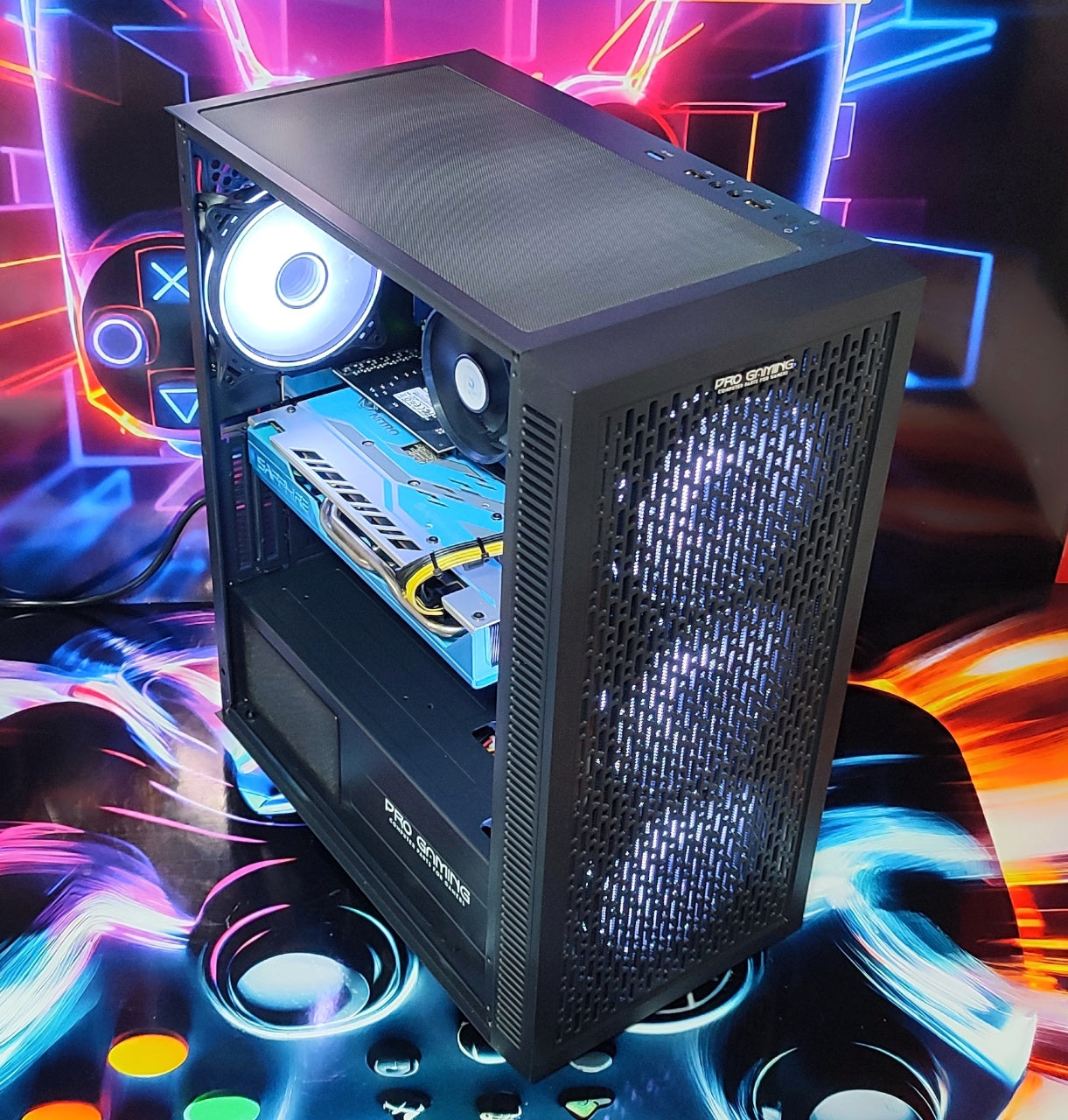 Calculator Gaming Intel Xeon E3-1230 v6 (peste i7 6700) , 16GB DDR4, SSD 480GB + 500GB HDD, placa sunet Creative, video Sapphire Radeon RX 580 NITRO+ 8GB GDDR5 256-bit Special Edition, telecomanda ARGB