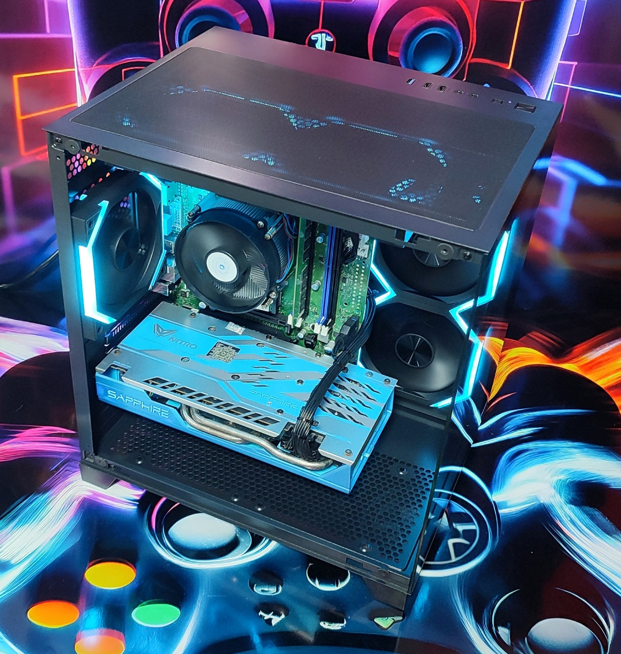 Calculator Gaming Intel Xeon E3-1270 v5 (peste i7 6700), 16GB DDR4, NVME 256GB + 1TB HDD, video SAPPHIRE RX 580 NITRO+ 8GB GDDR5 256-bit Special Edition, Telecomanda ARGB
