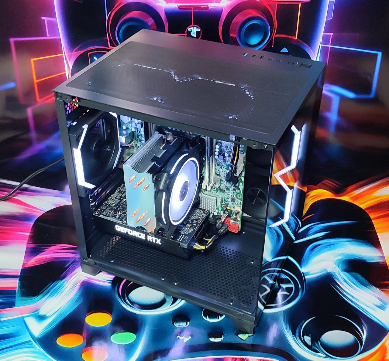 Calculator Gaming Xeon E5-2697 V3( PESTE i7 9700) , 32GB DDR4, SSD 512GB + 1TB HDD, video NVidia GeForce RTX 2060 SUPER 8GB GDDR6 256-bit, Telecomanda ARGB
