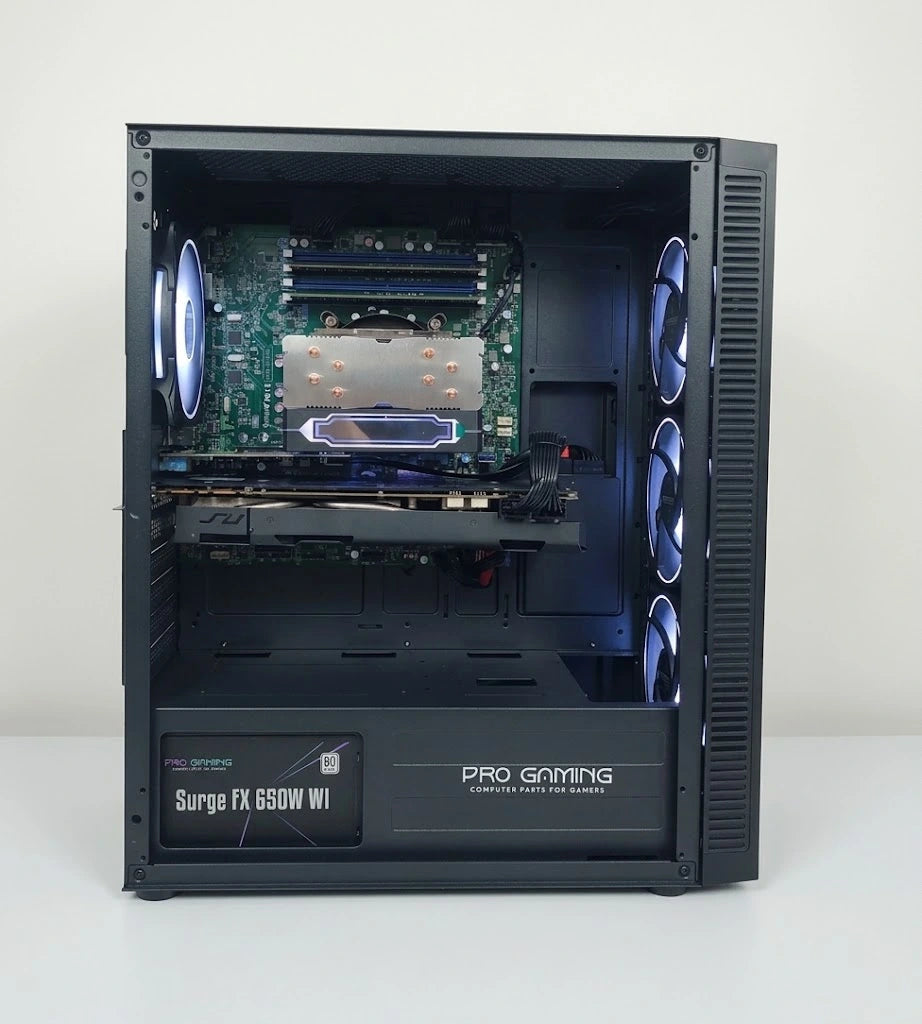 Calculator Gaming Intel Xeon E3-1270 v6 (peste i7 7700), 16GB DDR4, SSD 240GB + 1TB HDD, placa sunet Creative, video NVidia GeForce GTX 1070 8GB GDDR5 256-bit, telecomanda ARGB