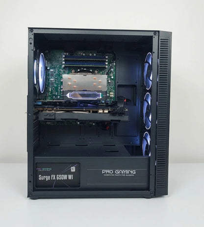 Calculator Gaming Intel Xeon E3-1270 v6 (peste i7 7700), 16GB DDR4, SSD 240GB + 1TB HDD, placa sunet Creative, video NVidia GeForce GTX 1070 8GB GDDR5 256-bit, telecomanda ARGB