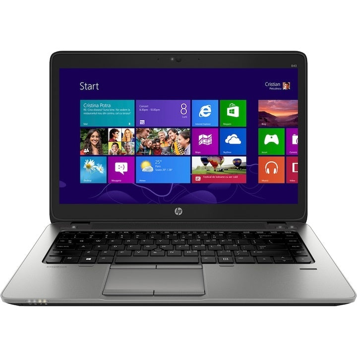 Laptop HP EliteBook 840 G2, Intel Core i5-5300U pana la 2.90 GHz., Broadwell, 14", HD, 8GB DDR3, 500GB HDD, Intel HD Graphics 5500, Gri antracit/Argintiu